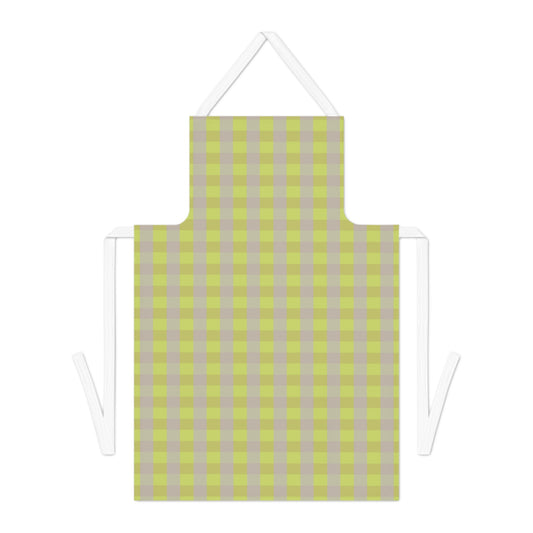 Green Yellow Plaid Apron | Checkered Kitchen Apron, Spring Pattern