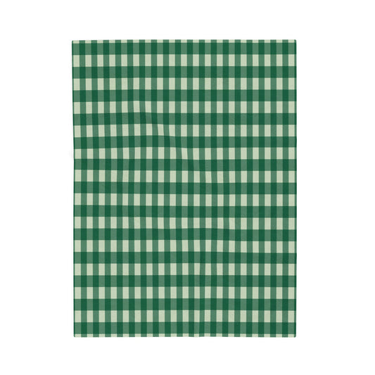 Green Buffalo Check Velveteen Plush Blanket