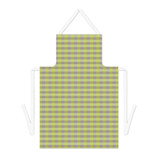 Green Grey Plaid Apron | Checkered Kitchen Apron