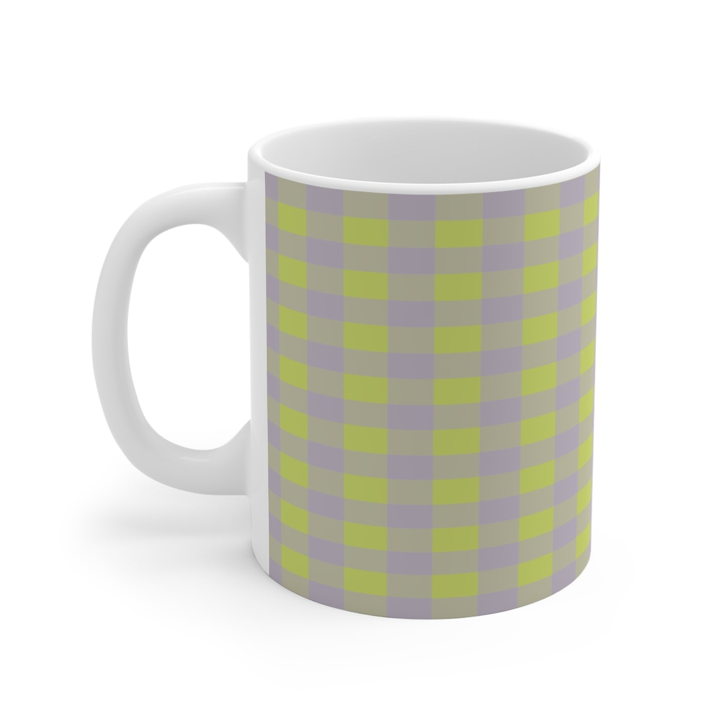 Green and Gray Buffalo Check Mug | Plaid Coffee Cup