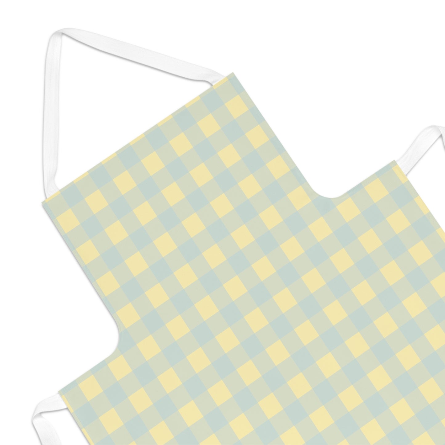 Gingham Check Apron — Pastel Yellow & Sage Kitchen Apron