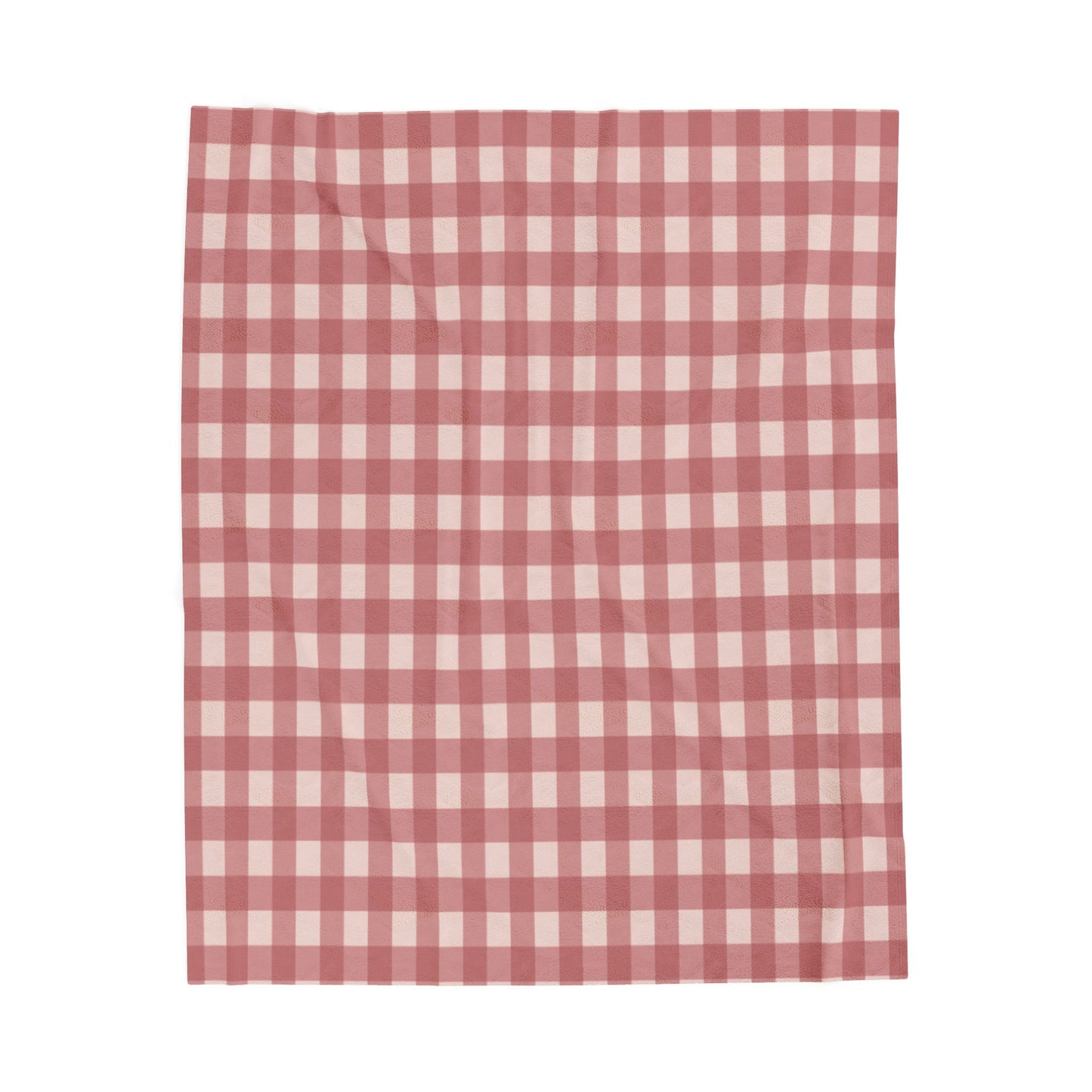 Red Buffalo Check Velveteen Plush Blanket — Cozy Gingham Throw