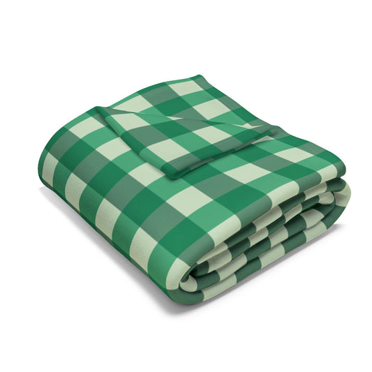 Green Buffalo Check Fleece Blanket