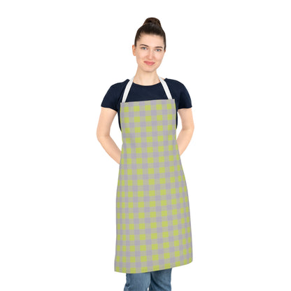 Lime Gray Gingham Apron