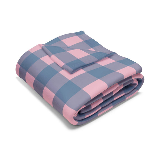 Pink & Blue Buffalo Plaid Fleece Blanket