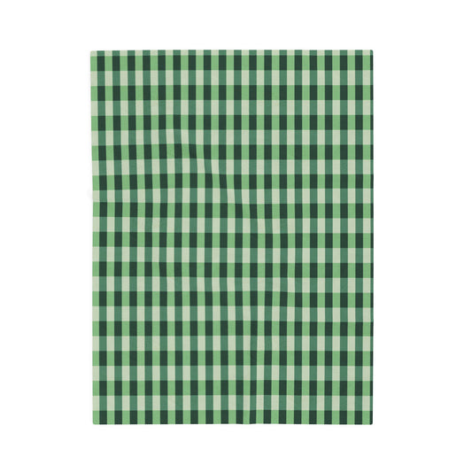 Green Buffalo Plaid Velveteen Plush Blanket – Cozy Cabin Throw