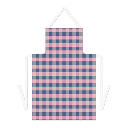 Pink Navy Buffalo Check Apron — Plaid Kitchen Apron for Bakers & Cooks