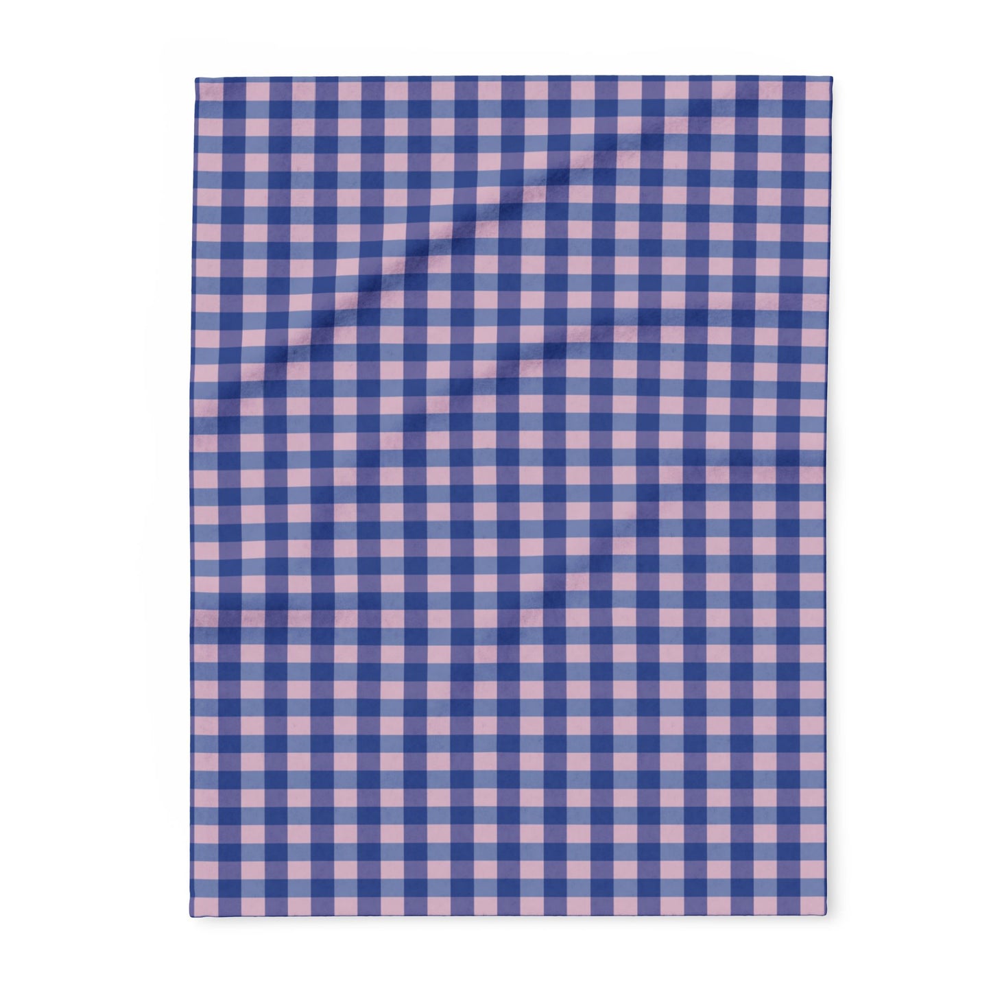 Plaid Fleece Blanket — Blue & Pink Check Cozy Throw