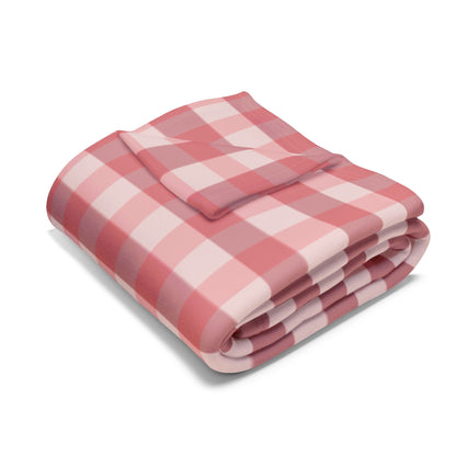 Cozy Red Gingham Fleece Blanket — Soft Plaid Throw for Living Room & Cabin