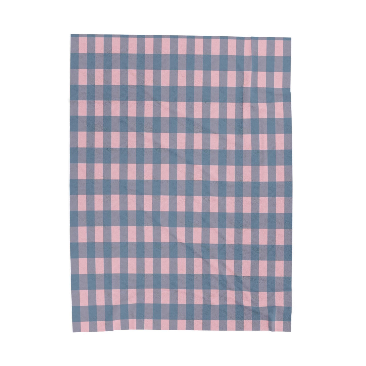Plaid Velveteen Plush Blanket – Pink & Blue Cozy Throw for Home, Nursery, Gift