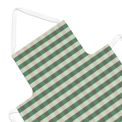 Green Beige Buffalo Check Apron