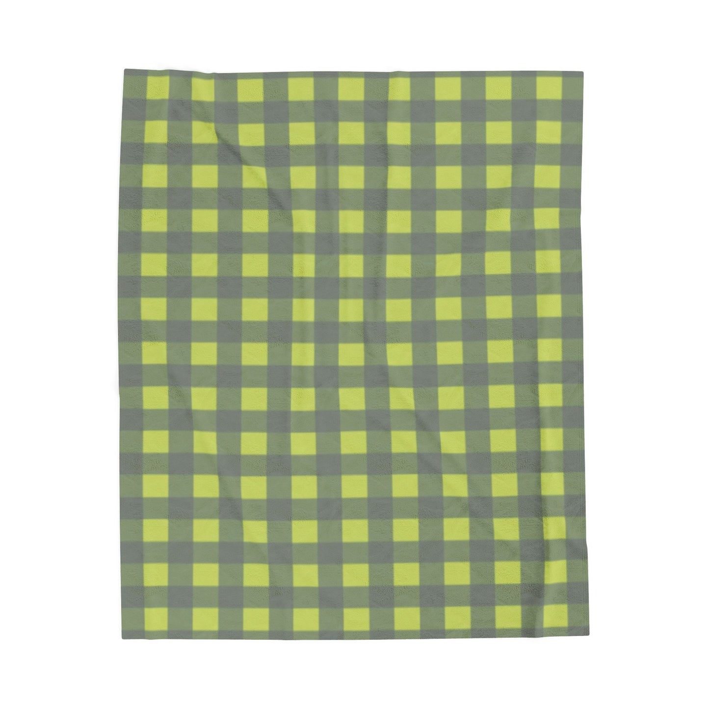 Green Buffalo Check Blanket | Plaid Velveteen Plush Throw