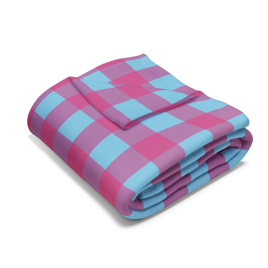 Teal & Pink Buffalo Plaid Fleece Blanket