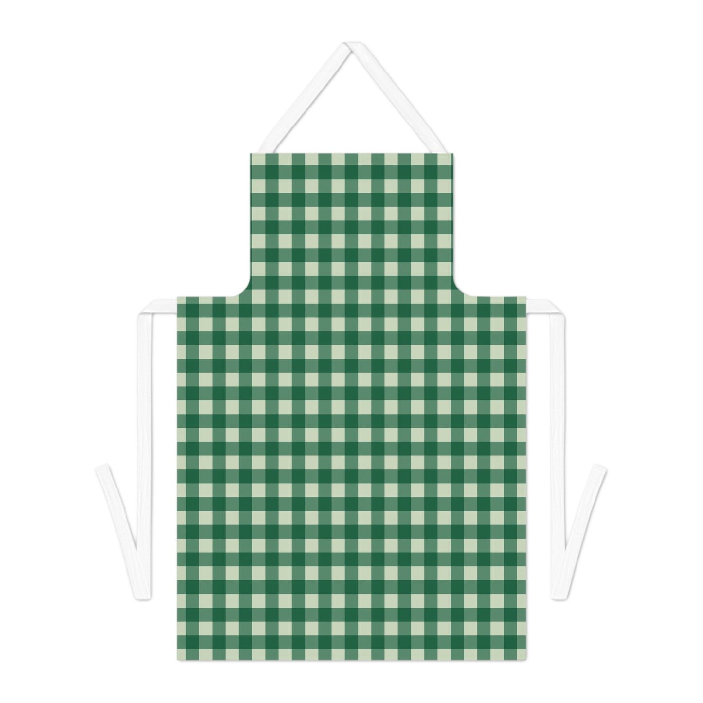 Green Buffalo Check Apron — Plaid Kitchen Apron for Cooking & BBQ