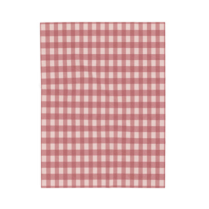 Red Buffalo Check Velveteen Plush Blanket — Cozy Gingham Throw