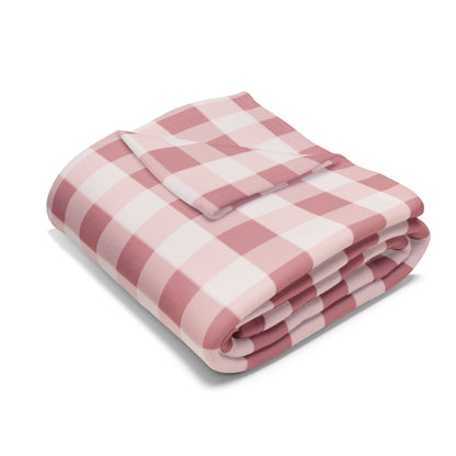 Plaid Fleece Blanket — Cozy Red Gingham Throw for Living Room, Cabin & Holiday Décor