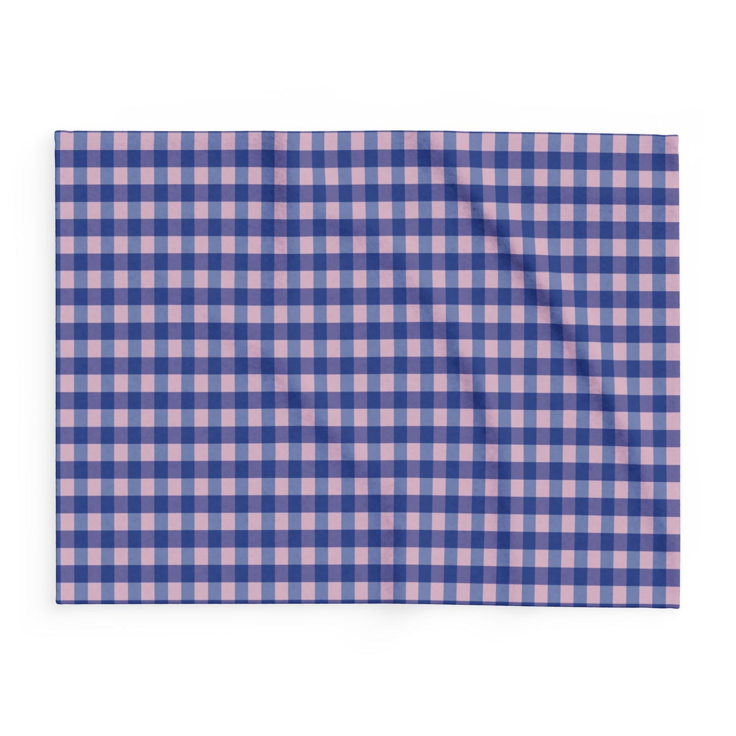 Plaid Fleece Blanket — Blue & Pink Check Cozy Throw
