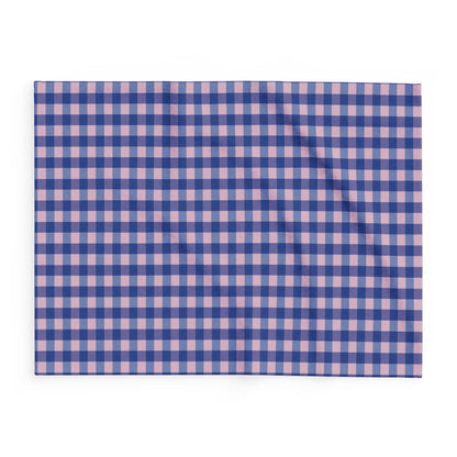 Plaid Fleece Blanket — Blue & Pink Check Cozy Throw
