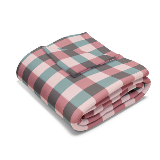Plaid Fleece Blanket — Cozy Red & Green Buffalo Check Throw