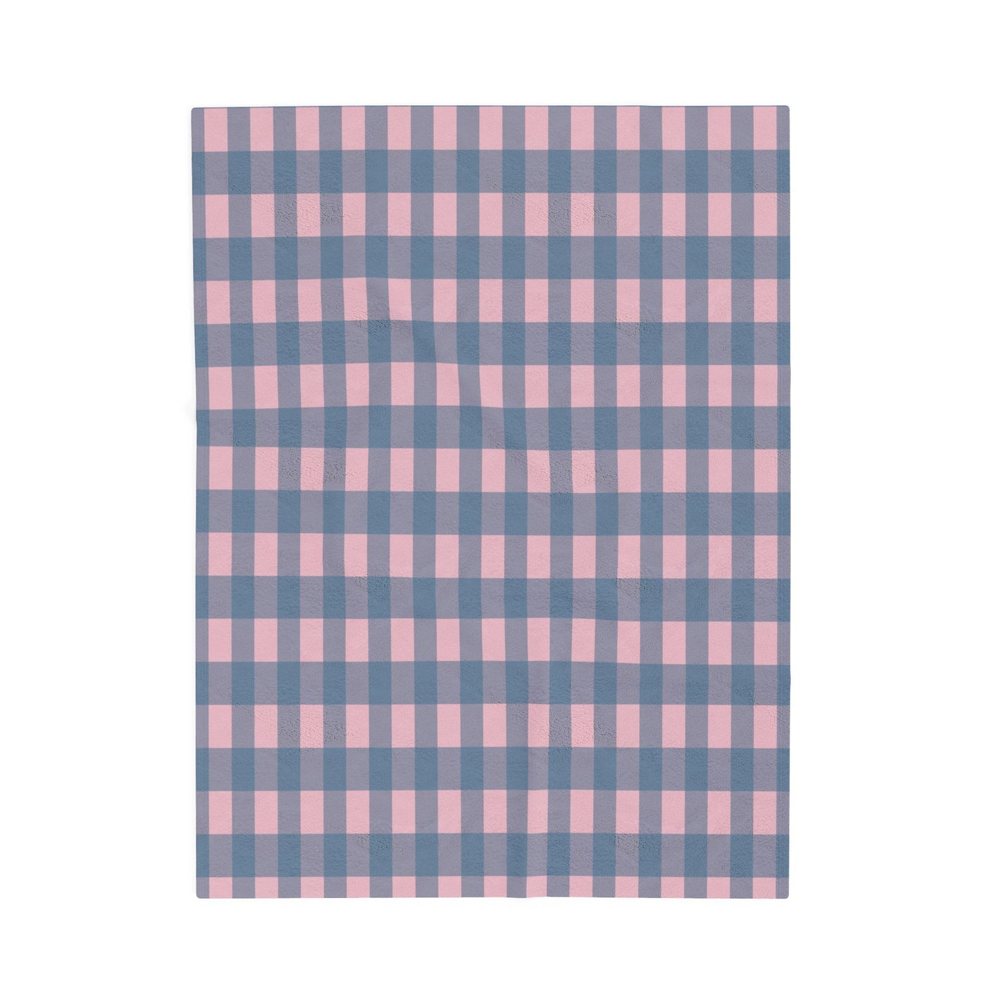 Plaid Velveteen Plush Blanket – Pink & Blue Cozy Throw for Home, Nursery, Gift