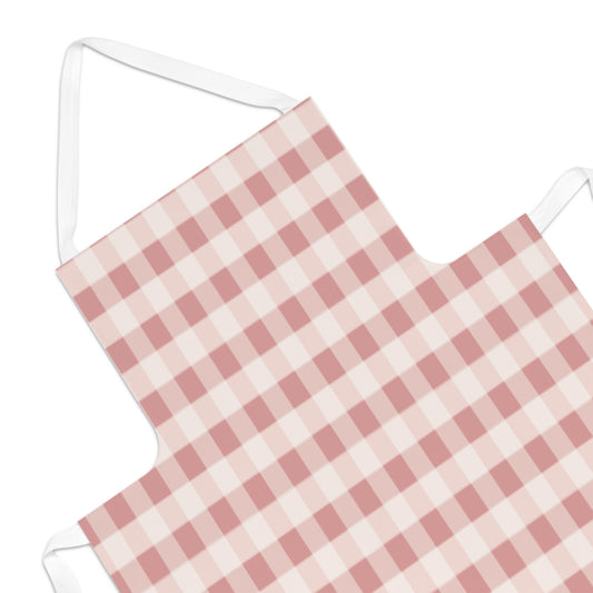 Pink Buffalo Check Apron - Rustic Gingham Kitchen Apron for Cooking & Baking