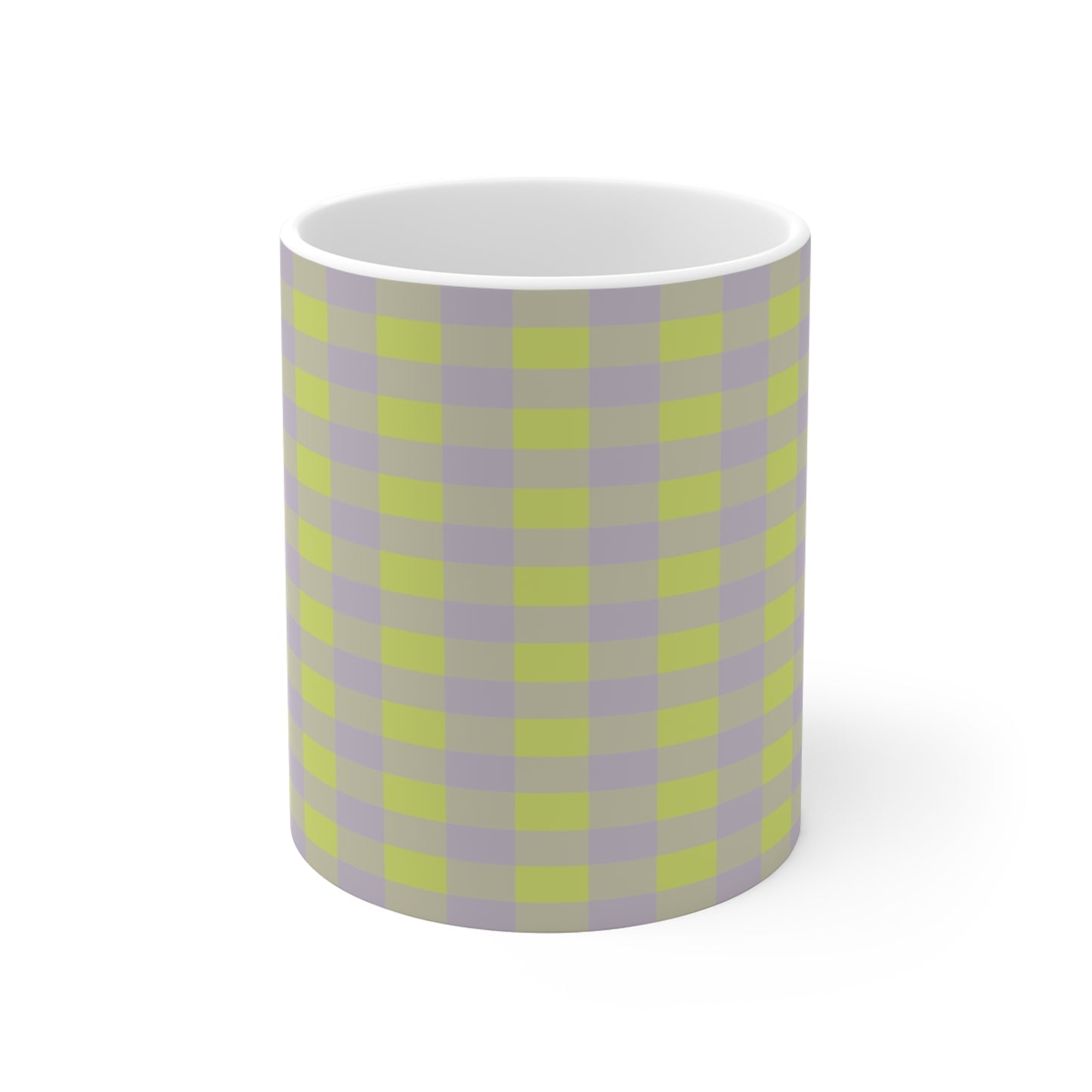 Green and Gray Buffalo Check Mug | Plaid Coffee Cup