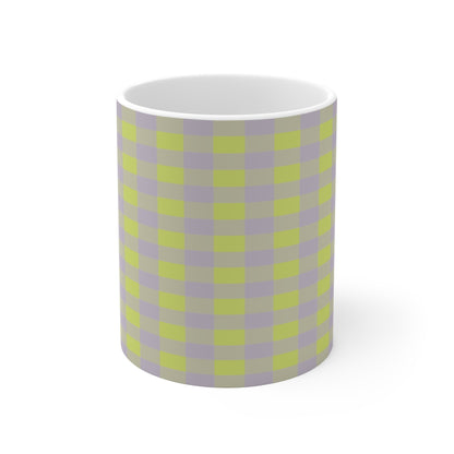 Green and Gray Buffalo Check Mug | Plaid Coffee Cup