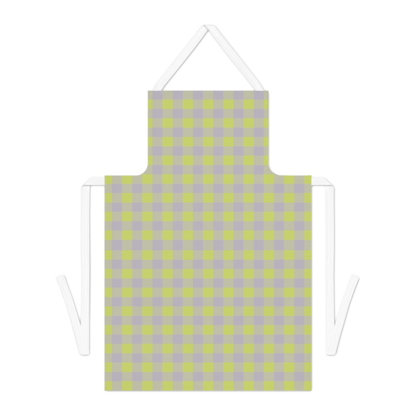 Lime Gray Gingham Apron