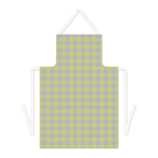 Lime Gray Gingham Apron
