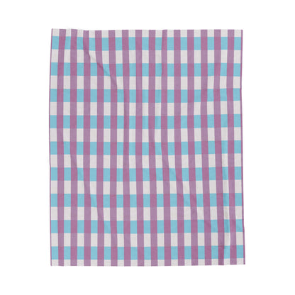 Plaid Velveteen Plush Blanket – Soft Pastel Check Throw for Cozy Home, Nursery & Gift