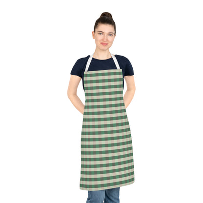 Green Beige Buffalo Check Apron