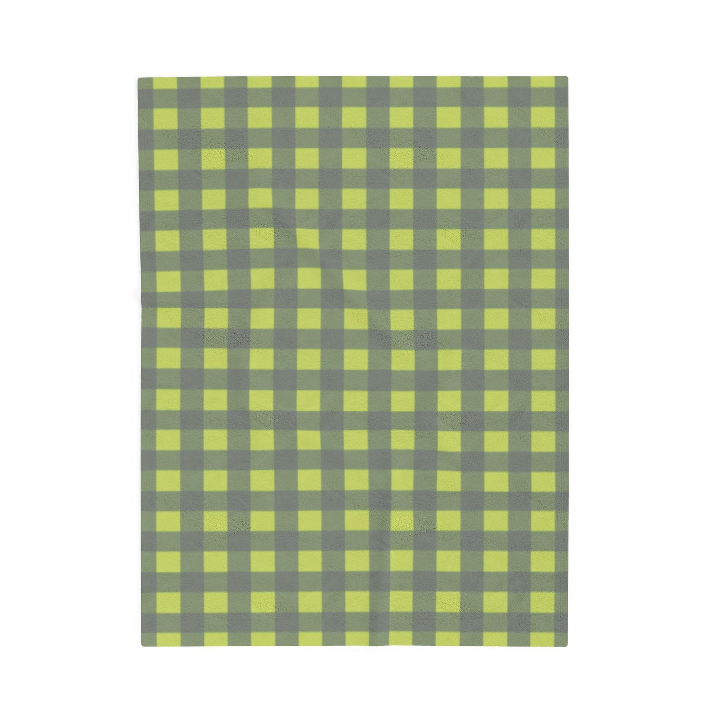 Green Buffalo Check Blanket | Plaid Velveteen Plush Throw