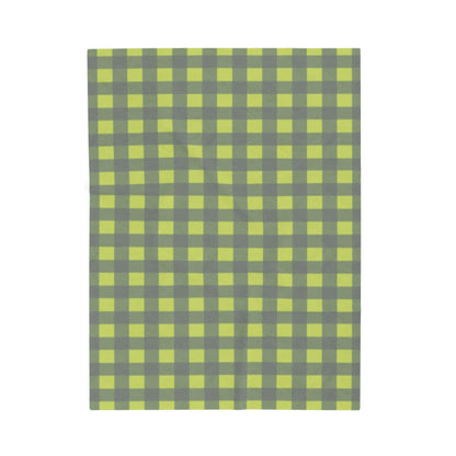 Green Buffalo Check Blanket | Plaid Velveteen Plush Throw