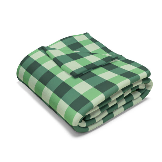 Green Buffalo Check Fleece Blanket