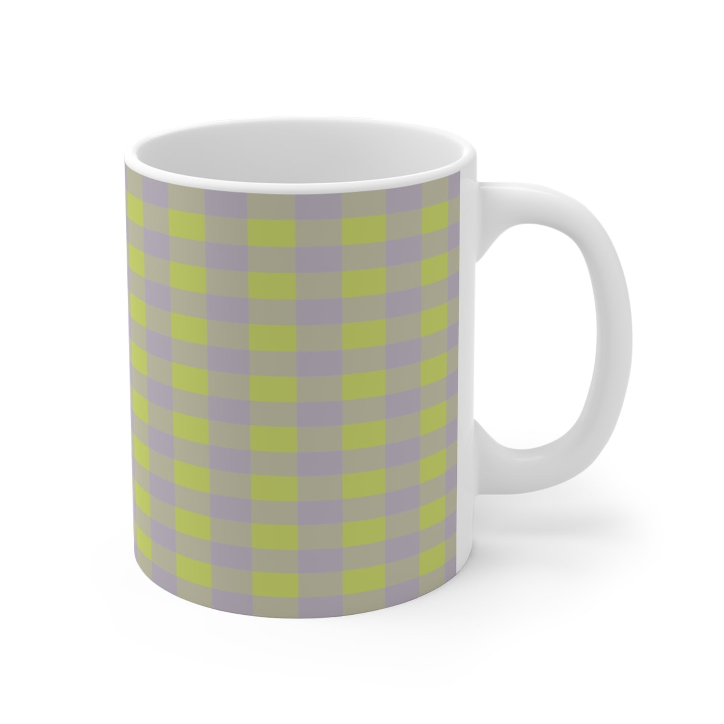 Green and Gray Buffalo Check Mug | Plaid Coffee Cup