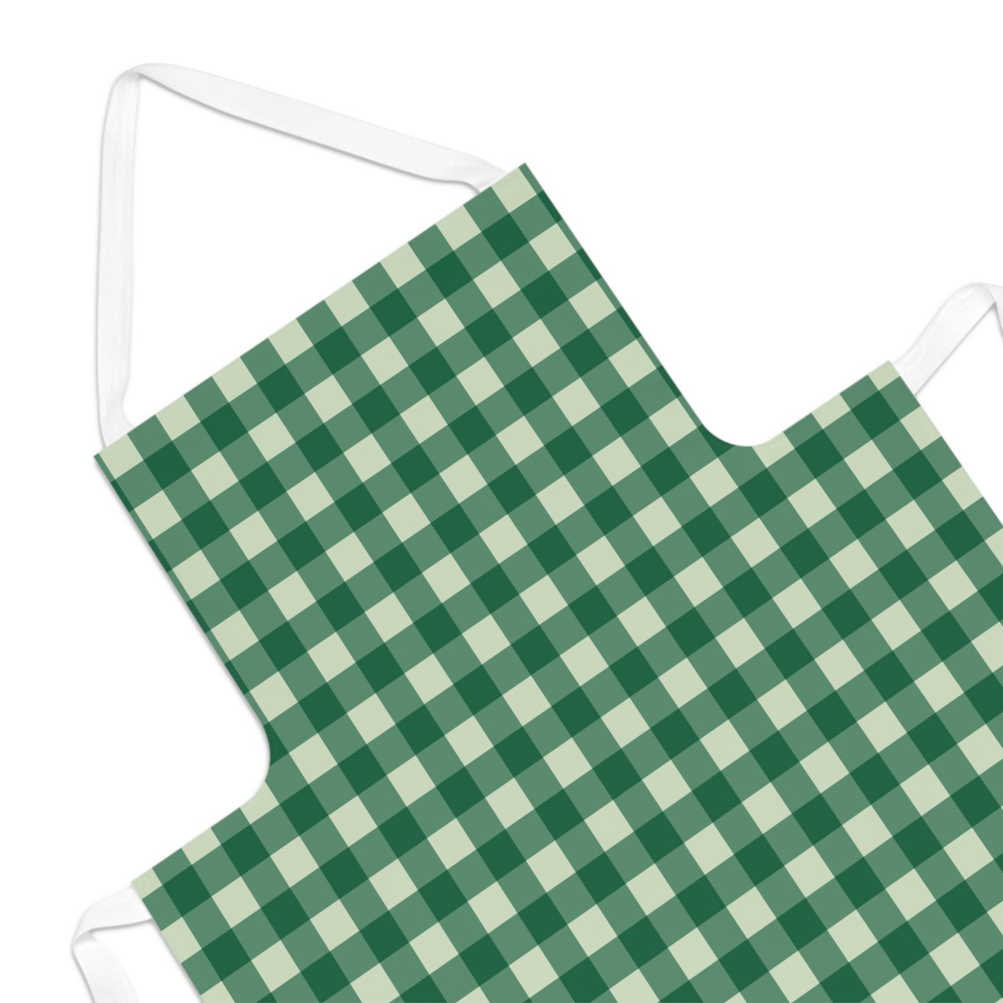 Green Buffalo Check Apron — Plaid Kitchen Apron for Cooking & BBQ