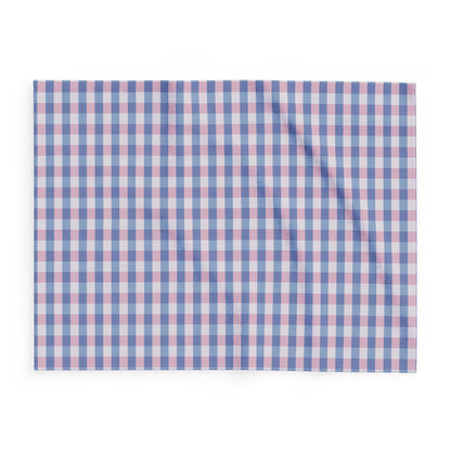 Plaid Arctic Fleece Blanket — Cozy Blue & Pink Gingham Throw