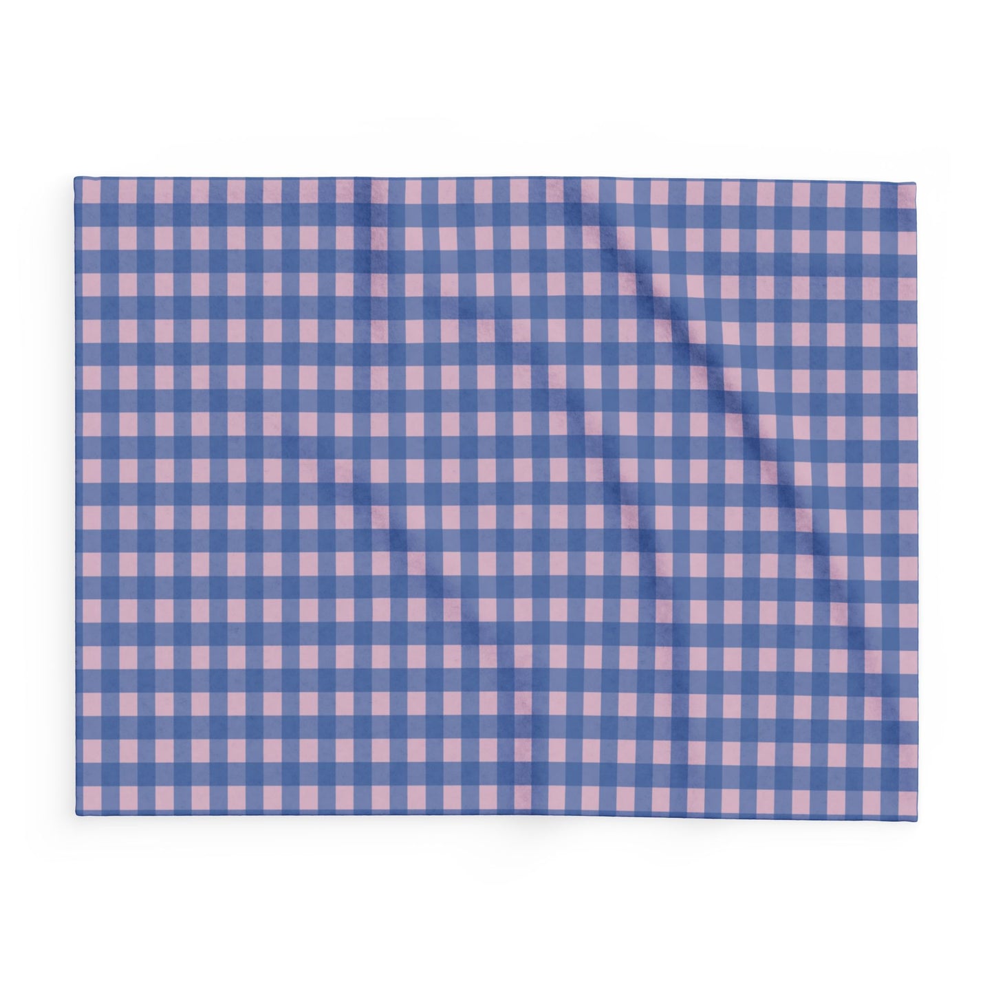Arctic Fleece Blanket — Blue & Pink Gingham Plaid Throw