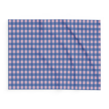 Arctic Fleece Blanket — Blue & Pink Gingham Plaid Throw