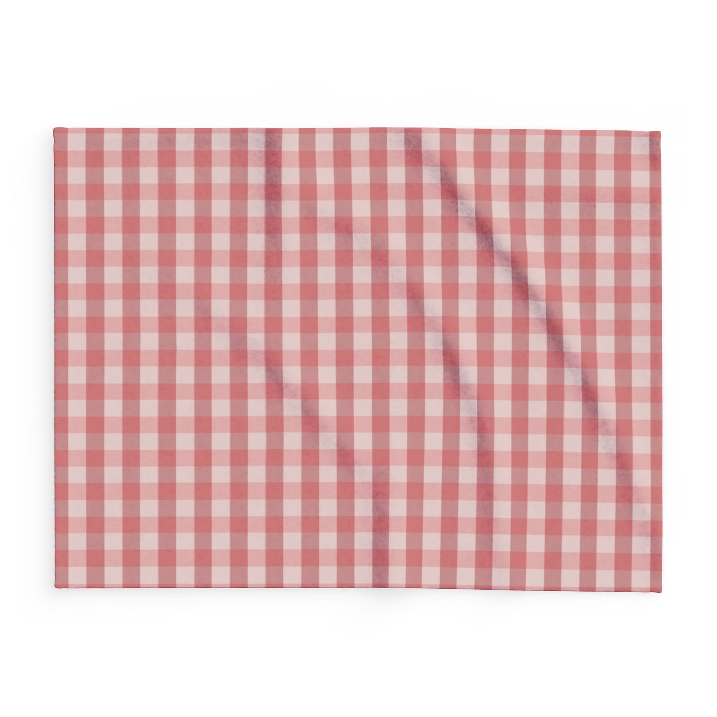 Cozy Red Gingham Fleece Blanket — Soft Plaid Throw for Living Room & Cabin