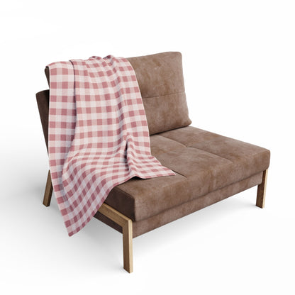 Plaid Fleece Blanket — Cozy Red Gingham Throw for Living Room, Cabin & Holiday Décor