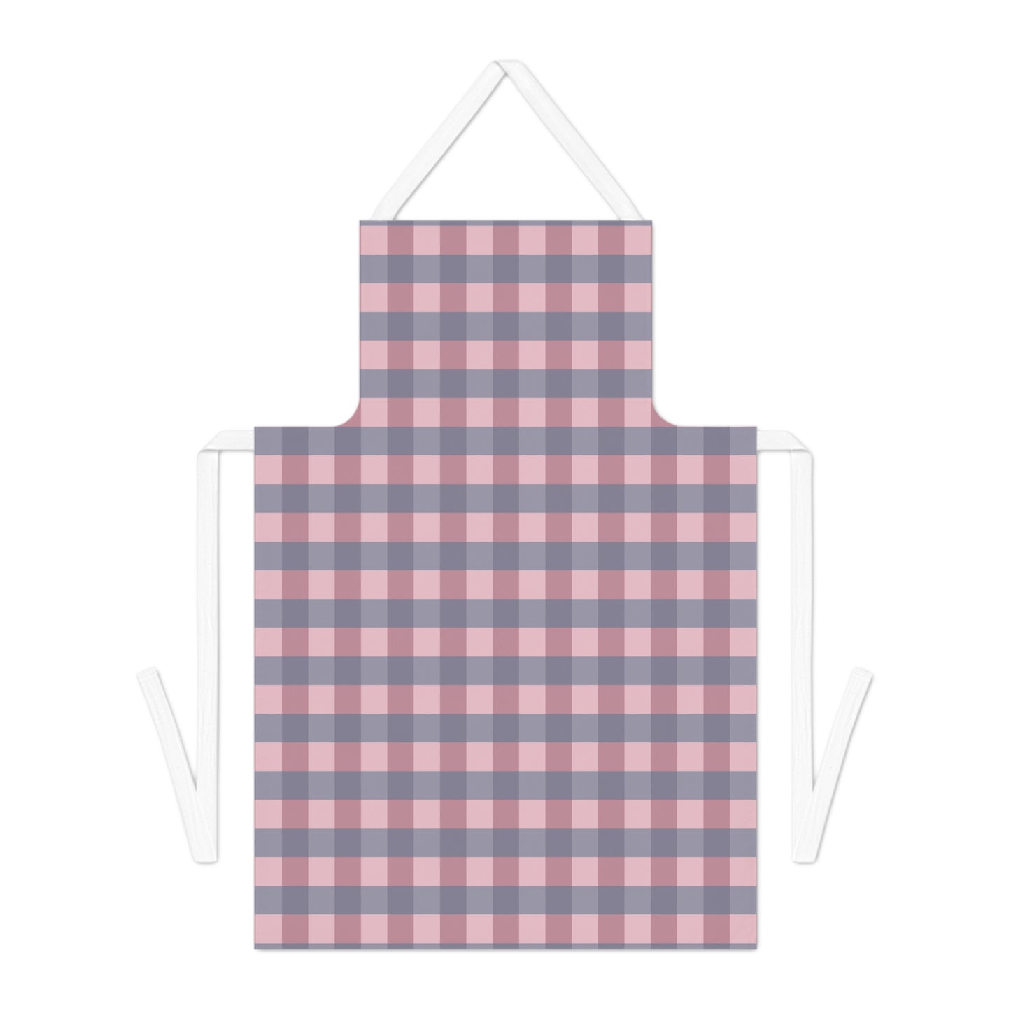 Pink & Gray Buffalo Plaid Apron — Cozy Farmhouse Kitchen Apron