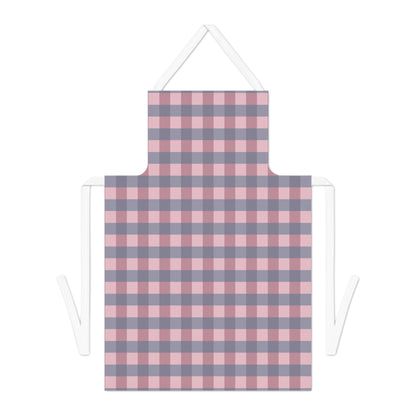 Pink & Gray Buffalo Plaid Apron — Cozy Farmhouse Kitchen Apron