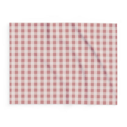 Plaid Fleece Blanket — Cozy Red Gingham Throw for Living Room, Cabin & Holiday Décor