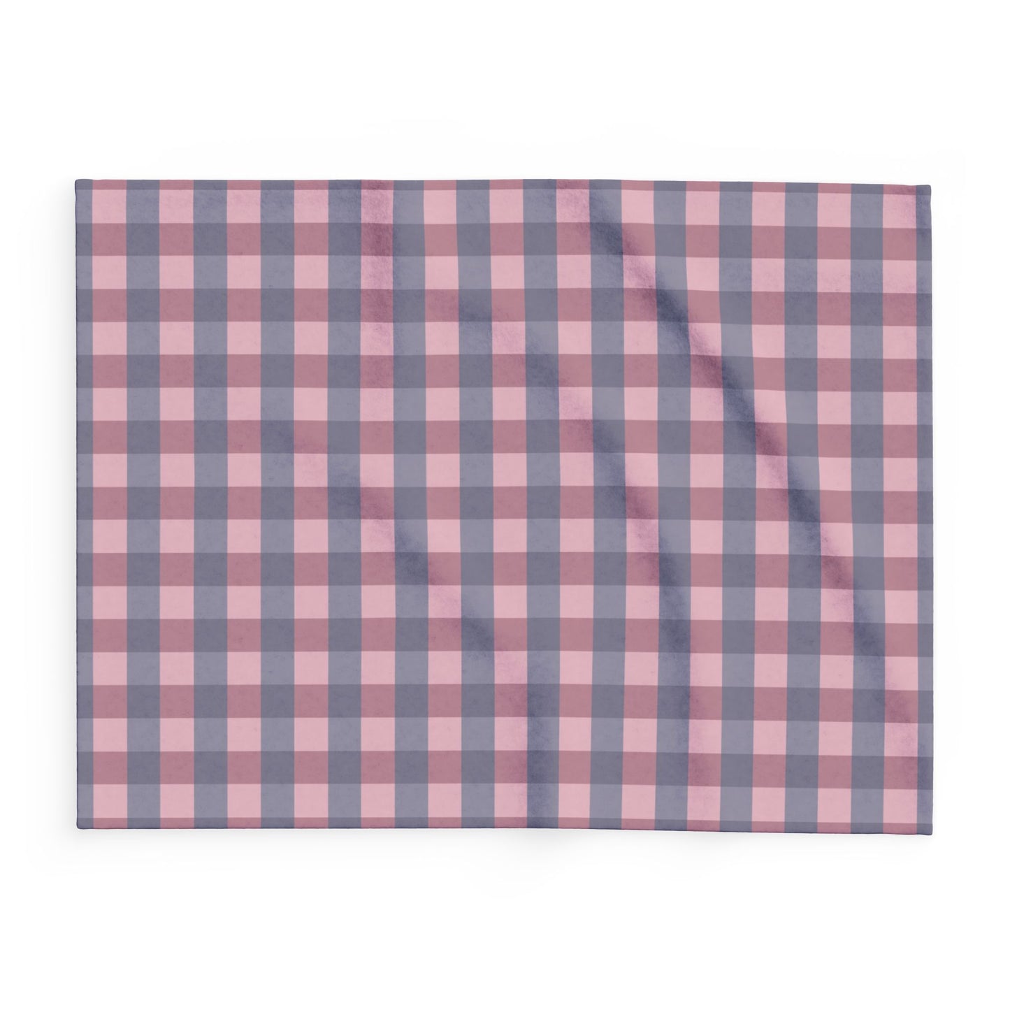 Fleece Blanket - Pink & Gray Buffalo Plaid Cozy Throw