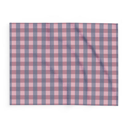 Fleece Blanket - Pink & Gray Buffalo Plaid Cozy Throw