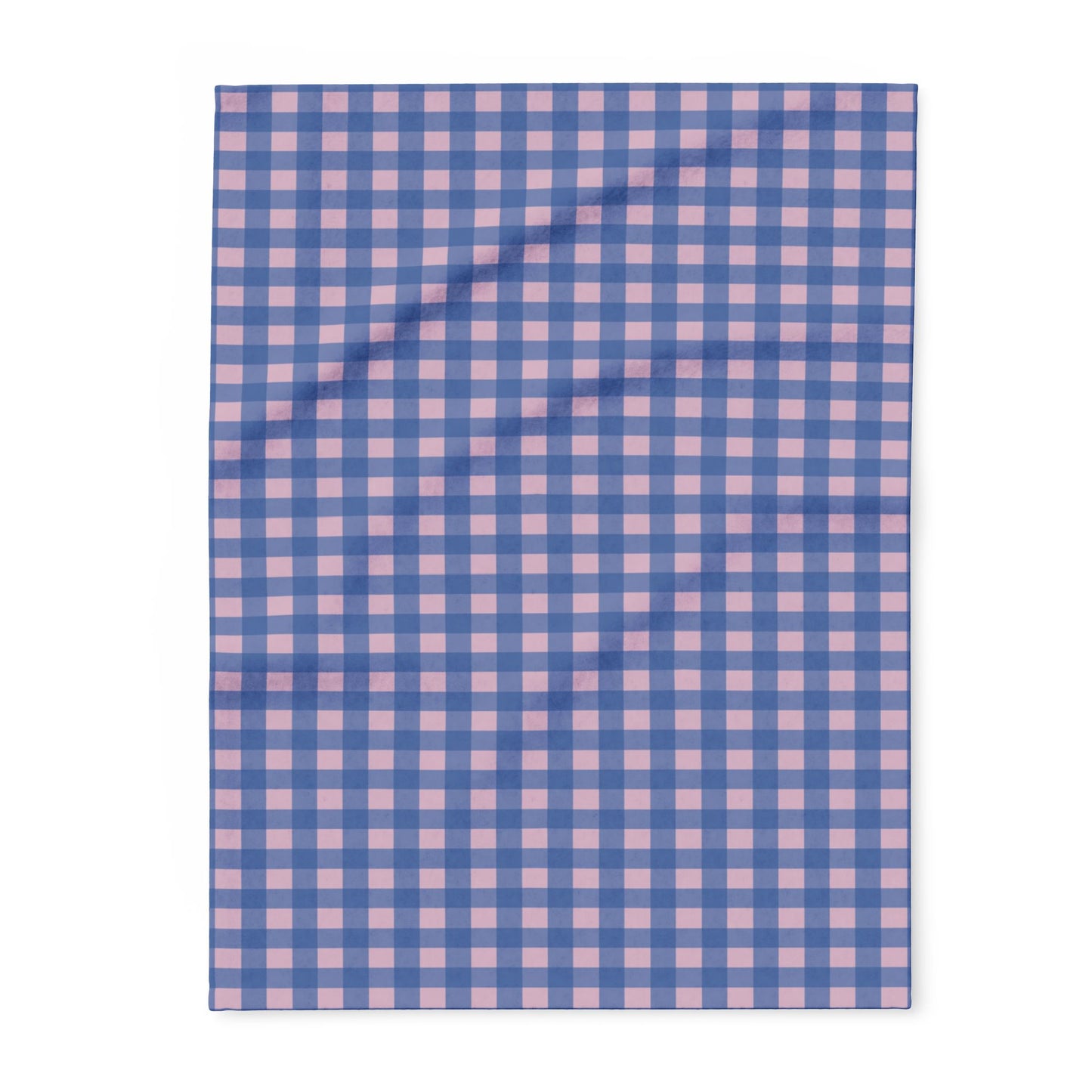Arctic Fleece Blanket — Blue & Pink Gingham Plaid Throw