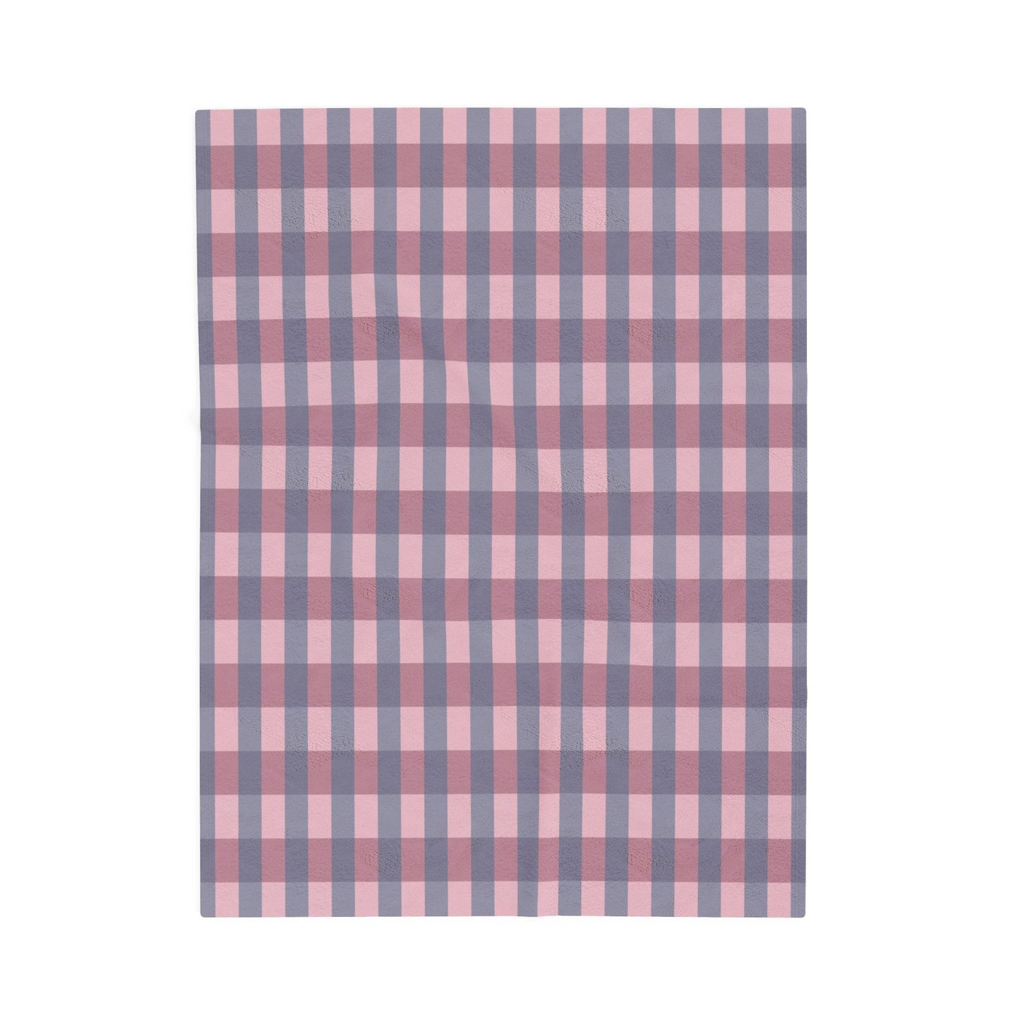 Plush Blanket - Pink & Gray Buffalo Check Velveteen Throw