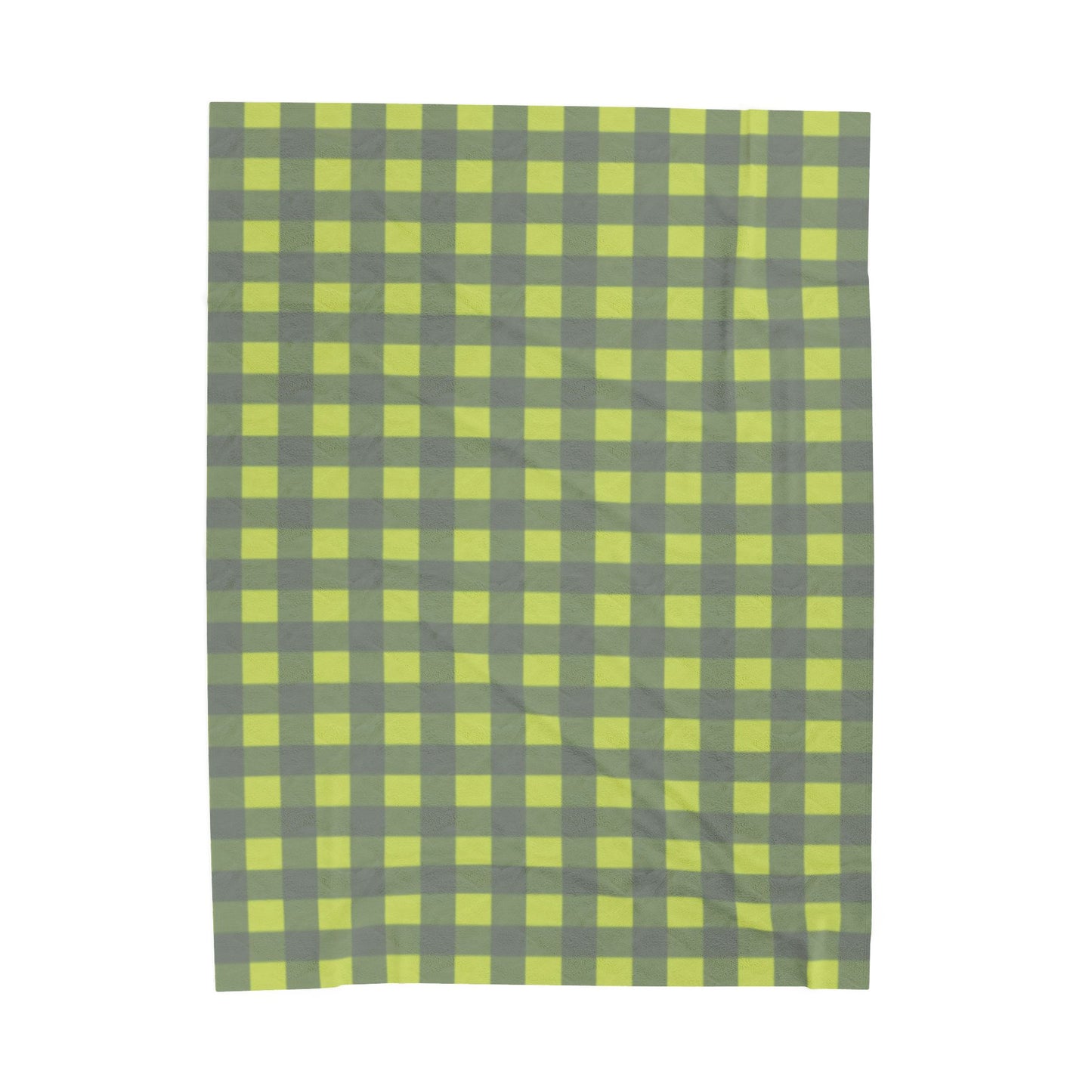 Green Buffalo Check Blanket | Plaid Velveteen Plush Throw