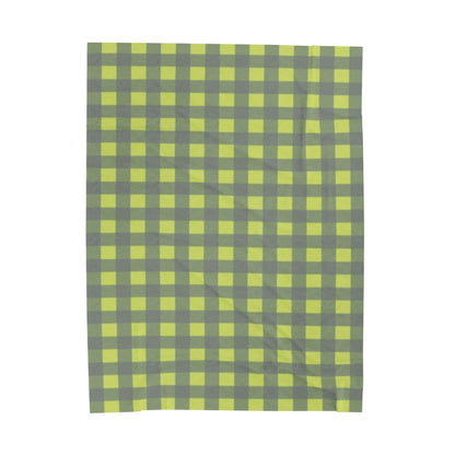 Green Buffalo Check Blanket | Plaid Velveteen Plush Throw